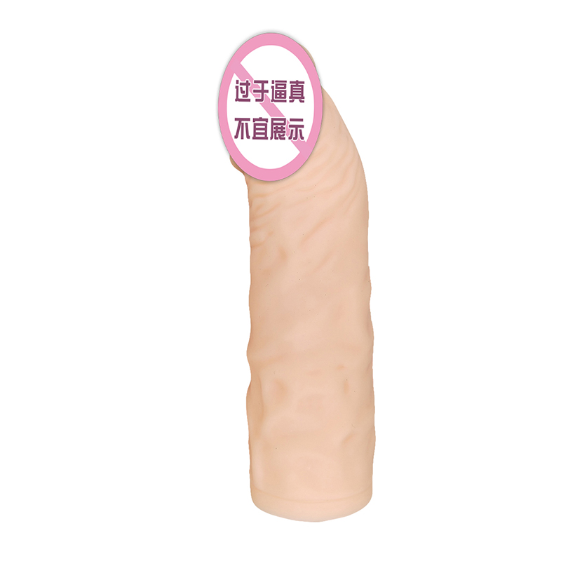 842 Realistische penishuls Penis Cover extender condooms voor mannen herbruikbare vloeibare silicium dildo penis mouw extender voor mannen