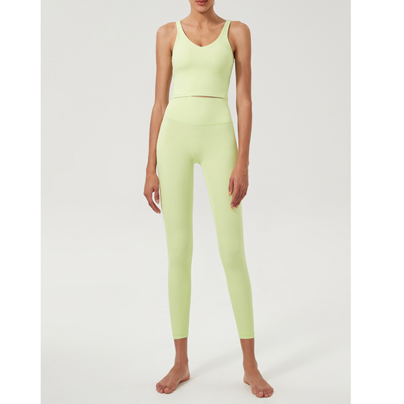 Hoge taille gevoerde u-shape yoga set