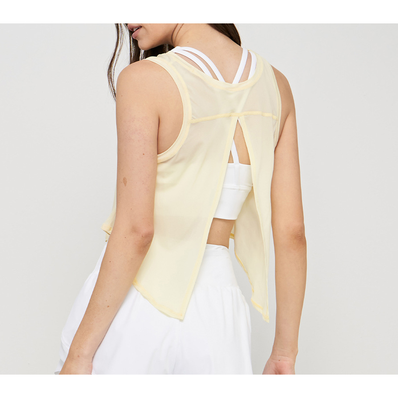 Split fijnnet onek yoga vest
