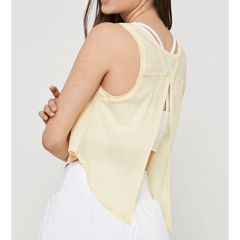Split fijnnet onek yoga vest