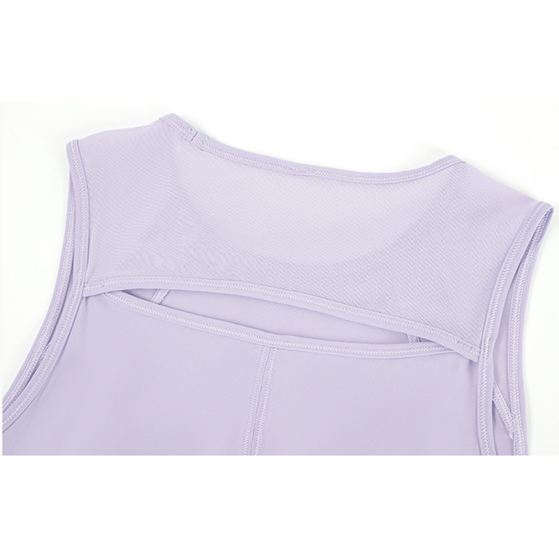 Patch Hollow Out O Neck Yoga Vest