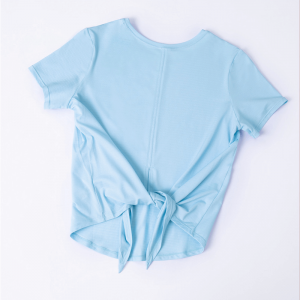 Elastische split onek yoga t-shirts