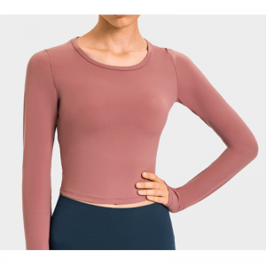 Bijgesneden vinger-cot onek yoga shirt