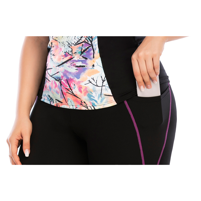 Floral Patch Pocket Yoga Set