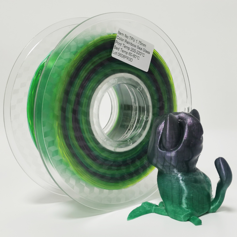 TPU regenboog filament 3d filament zacht flexible1.75mm fdm