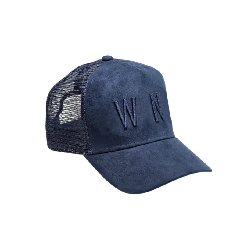 Factory Custom 5 Paneel Velvet Mesh Trucker Cap 3D Borduurwerk Logo Suede Trucker Hat
