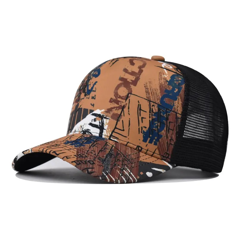 Klassieke mode -mannen hebben de straat van de oude gewassen eend -tong cap koehoofd patch kleur contrast honkbal hoed