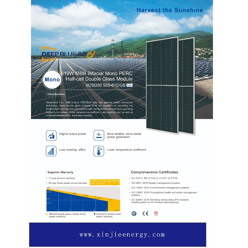 Fabrikant direct groothandel met fotovoltaïsche zonne -energie panelen systeem dubbele zijde