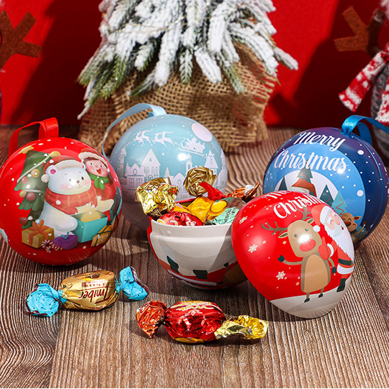 Tinplate Christmas Ball Christmas Candy Box Cadeaubist