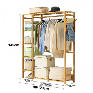 5 Storey Independent Garderobe Storage Manager vloer Bamboo -garderobe