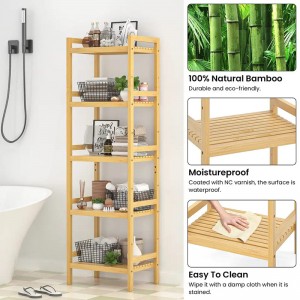 BSCI Custom 6 Letters Verstelbaar Tall Book Cast Book Shelf Rack Organisator Schappen Eenheid Vrijstaande opslag Bamboo boekenplank
