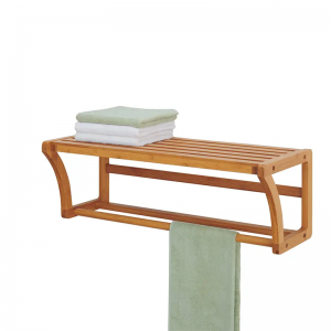 Bamboe muurmontageplan met handdoekstaven