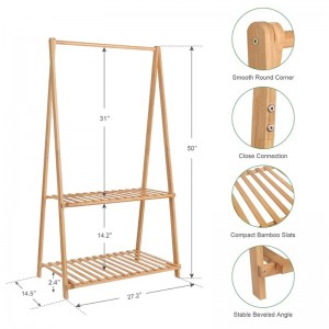 Grote capaciteit en ruimtebesparende bamboe kinderen kinderhanger