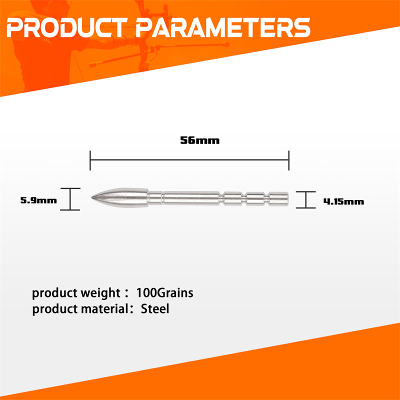 100 -groots invoegen Bullet Point voor ID4.2mm koolstofpijlen