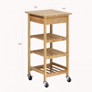 Mobile ontwerpbrede applicatie Bamboo Kitchen Trolley is ideaal voor opslag bamboeopslag