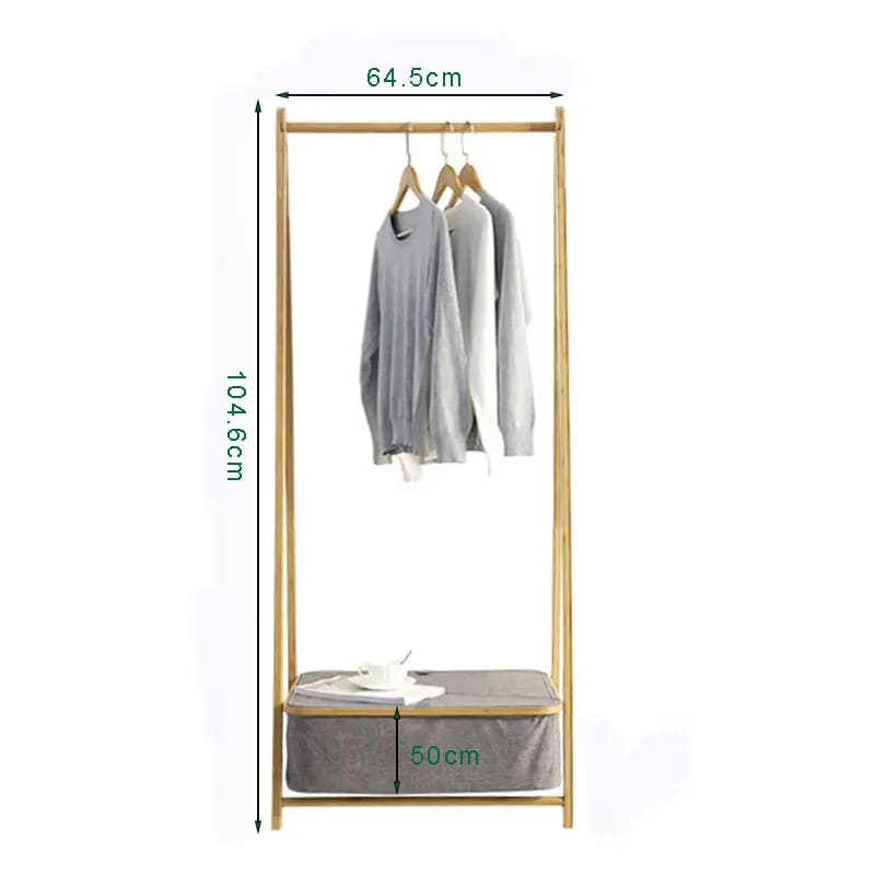 Nieuw design bamboe plank bedmeubilair wasserij kleding droogrek met opbergmand