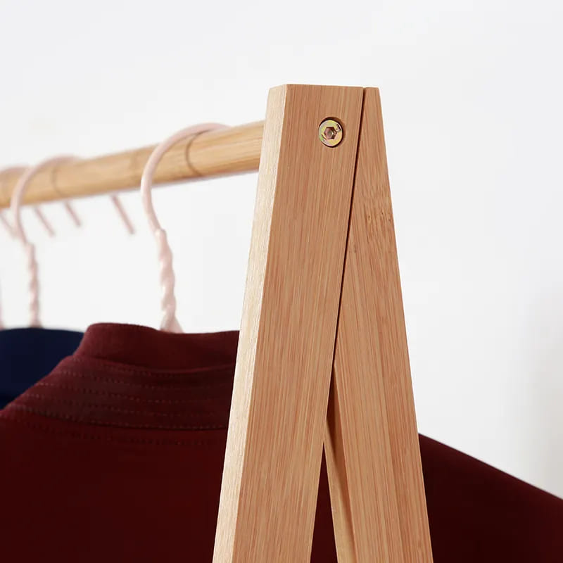 Nieuw design bamboe plank bedmeubilair wasserij kleding droogrek met opbergmand