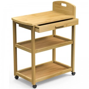 Open plank voor winkelvoedselbereidings trolleys bamboe opslagplank auto