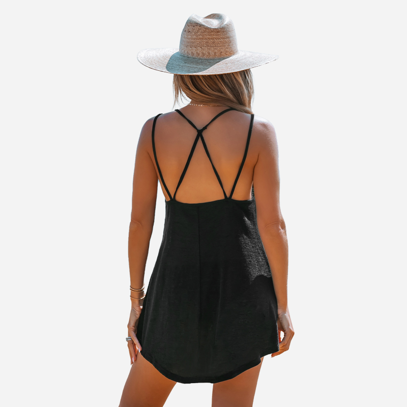 Beachy V-neck cover-up jurk