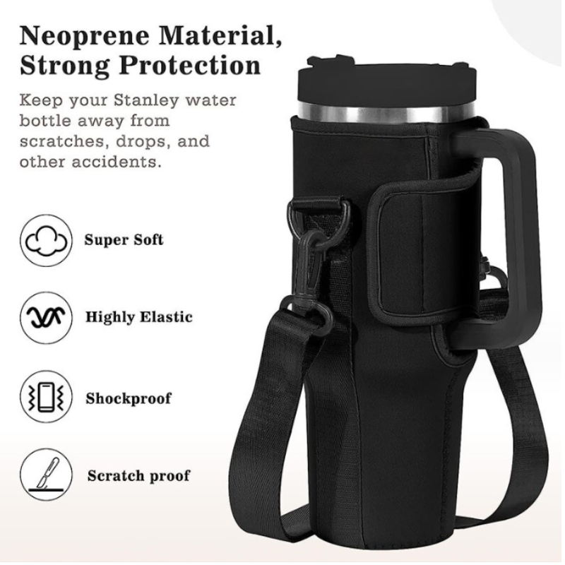 Neopreen waterfles isolator draagtassen mouw 40 oz tumbler Cup Tas sippy cup met schouderband