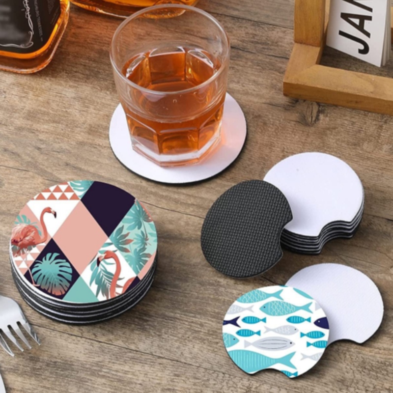 Hot Sale Natural Rubber Car Coaster Blank White For Sublimation Cup Coaster
