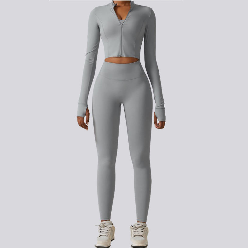 SC9281 3 stuks jas Sport Bra Leggings Yoga Pak Black Fitness Leggings Gym Draag Women Sets Gym Kleding Zip Top Active Wear