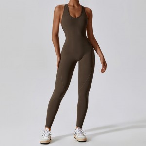 SC1071 Women Jumpsuits Gym Romper One Piece Gym Wear Active Workout Full Body Suit