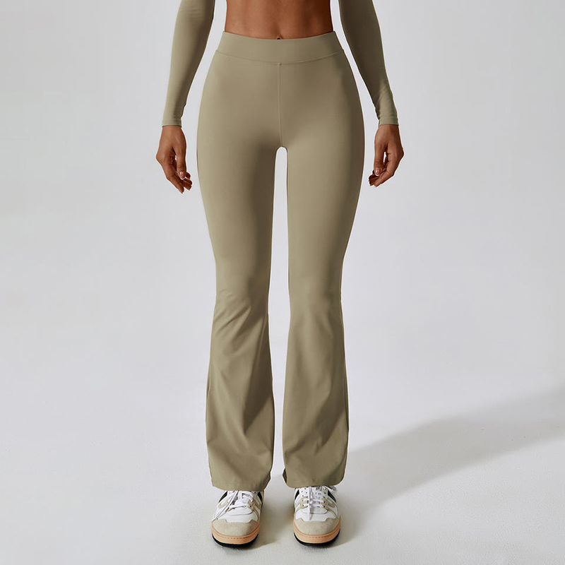 SC1096 Hoge taille Solid vierweg stretch leggings voor vrouwen Push Up Scrunch Butt Flare Leggings Yoga Pants voor vrouwen