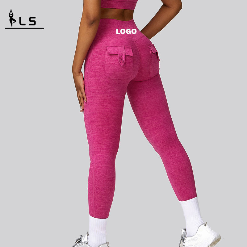 SC1093 Women Workout Leggings Hoge taille training Scrunch Butt Leggings met zakken