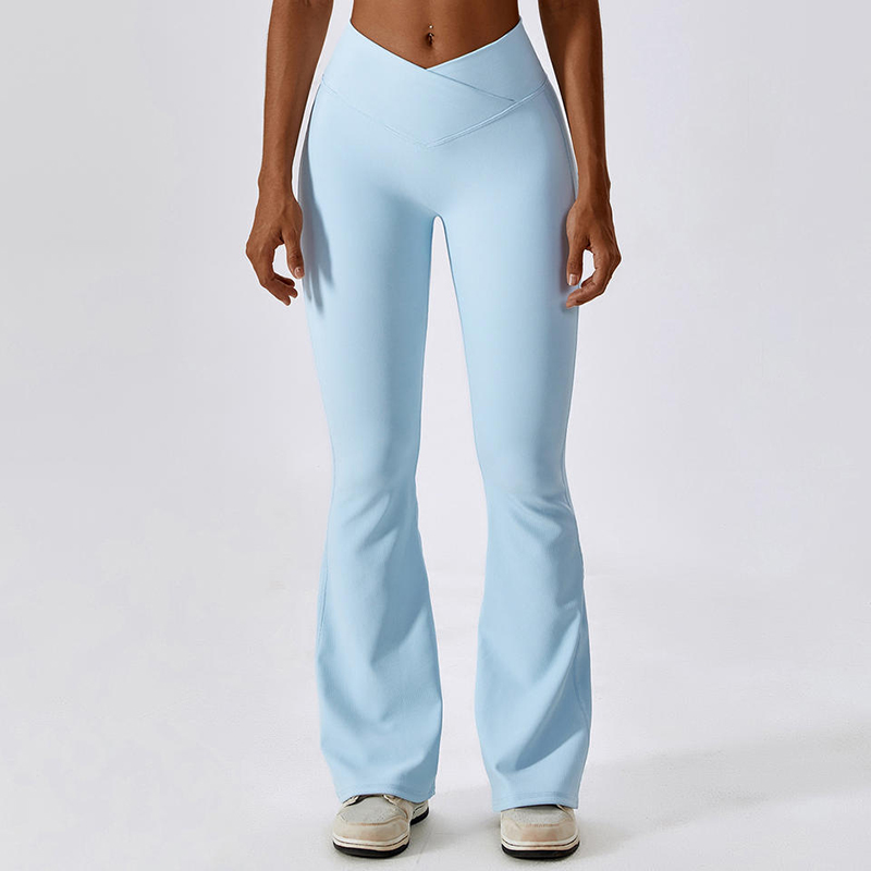 SC10102 Aangepast logonaadloze Flare -legging voor vrouw Butt Tifting Leggings Sports Flaar La Vared Yoga Pants