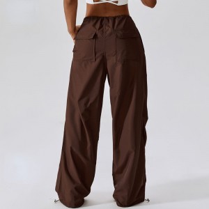 SC10113 Wide Leg Casual Pants Women \'s American Style Drawtring Straight Overalls Baggy Pants