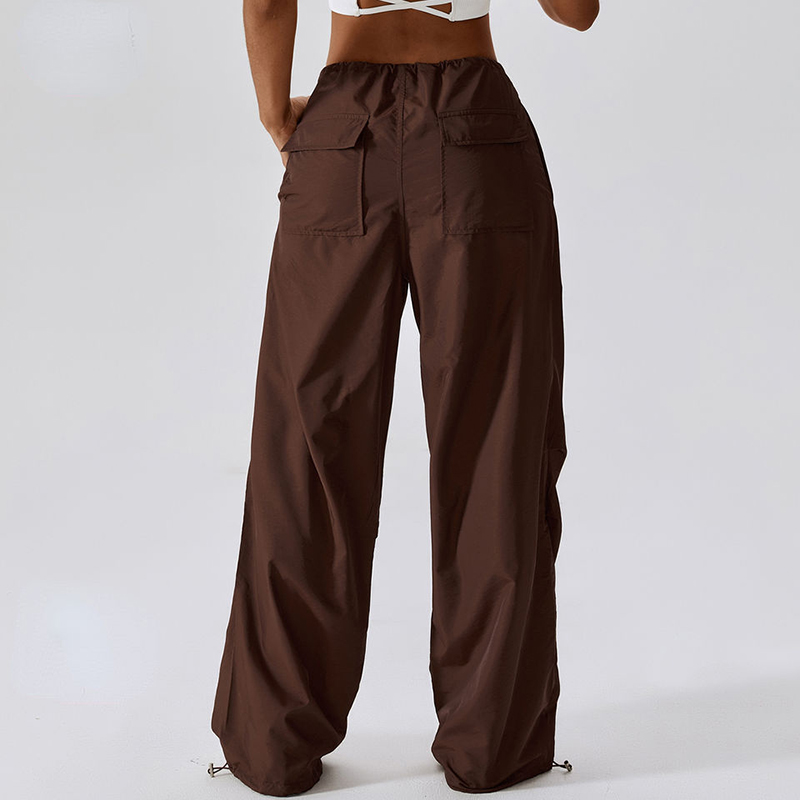 SC10113 Wide Leg Casual Pants Women 's American Style Drawtring Straight Overalls Baggy Pants