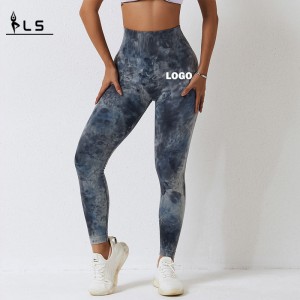 SC10125 Groothandel Prijs Tie Dye Scrunch Butt Leggings en Yoga Pants High Taille Sport Women Gym Yoga Pants Booty Leggings