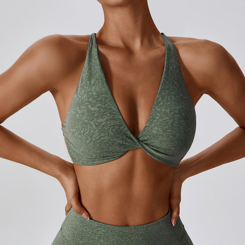 SC10166 Sport BH voor vrouwen Criss-Cross Back Peded Open Back Quick Dry Cool Comfort Sexy Sports Gymnastic BH