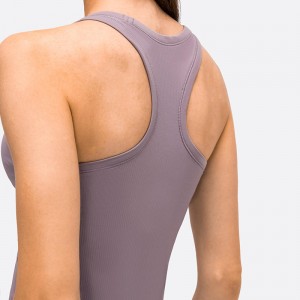 SC10255 Tops Quick Dry Fited Tank Top Gym Sports Yoga Compressie bijgesneden yoga -tanktops met pads