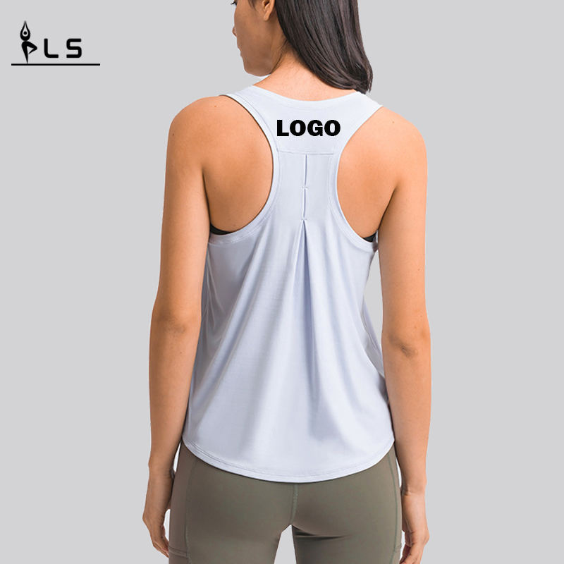 SC10256 dames tanktops lente mode losse blouse yoga vest tank tops dames yoga tanktop open terug