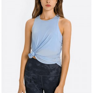 SC102512 Spring Fashion Loose Blouse Hollow workout Tops Yoga Women \\\\ \'s tanktop dames yoga tanktop open terug