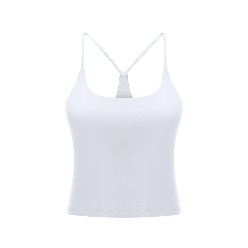 SC10259 Snel droog getailleerde tanktop Gym sport yoga compressie bijgesneden yoga -tanktops met pads