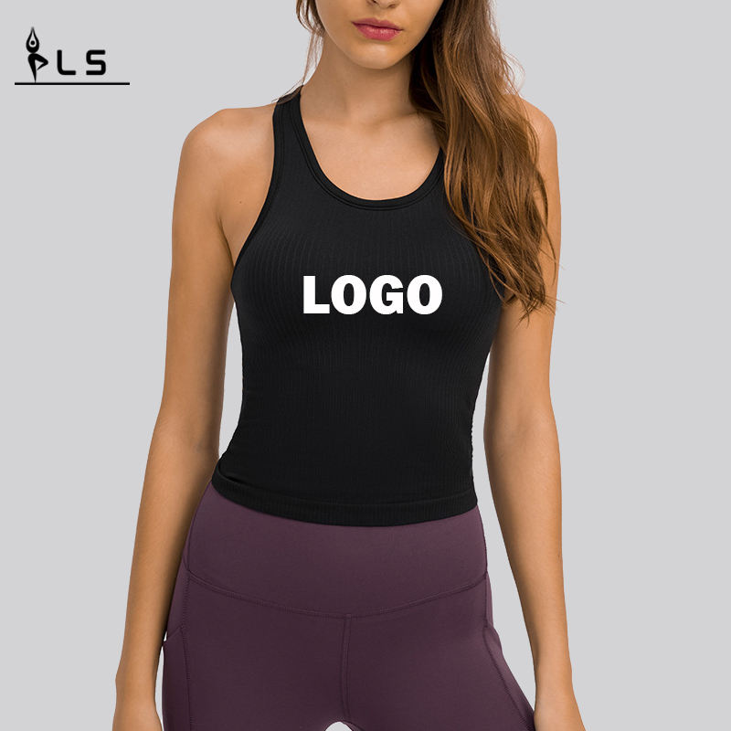 SC102510 Fitness Crop Tank Top Women \\ 's t-shirts rib tanktop vrouwen yoga gym fitness workout tank vest top kleding
