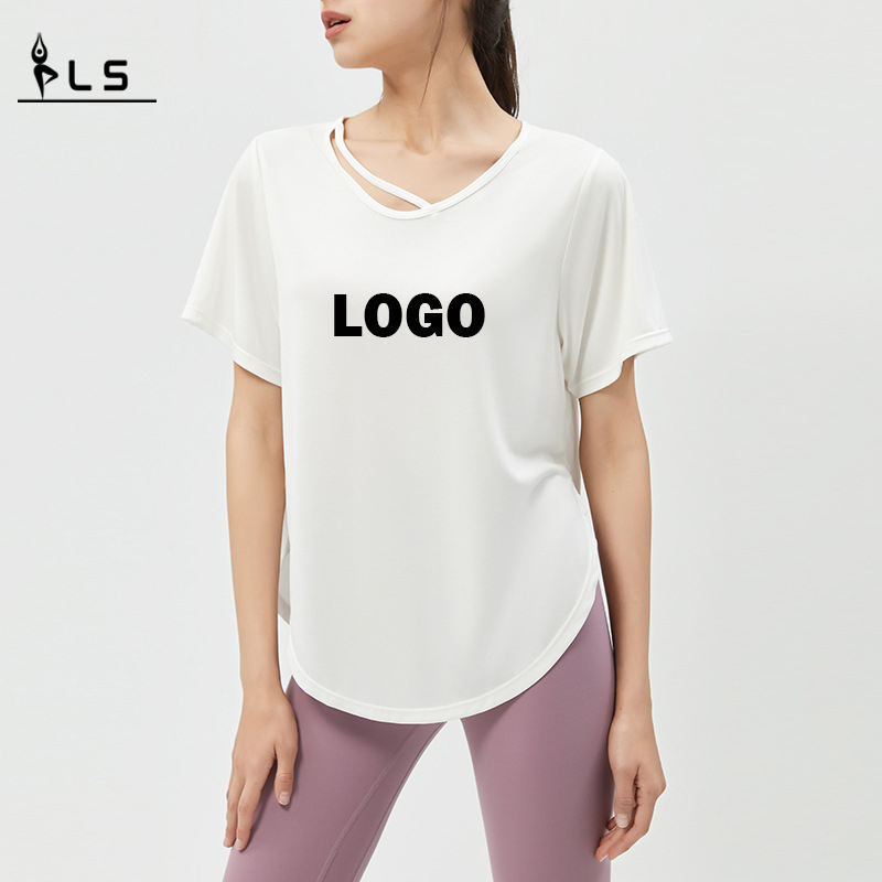 SC10264 Yoga T-shirts Fitness Round-Neck T-shirts Losse casual fitness Yoga Korte mouw Top