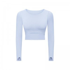 SC10275 Snel passende yoga t-shirt met lange mouwen vrouw yoga T-shirt gewas tank gym gym yoga-tops t-shirt met lange mouwen