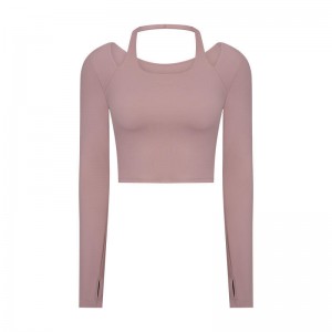 SC10273 Aangepast Logo Yoga T Shirts Fitness Round-Neck T-shirts Shirts Shirt Vrouw lange mouw sportshirt voor vrouwen