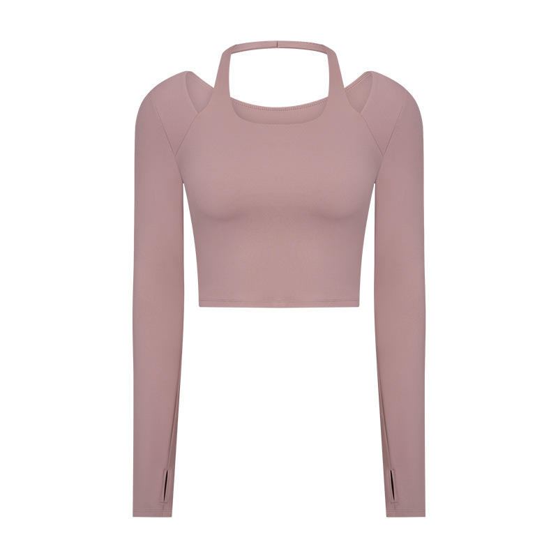 SC10273 Aangepast Logo Yoga T Shirts Fitness Round-Neck T-shirts Shirts Shirt Vrouw lange mouw sportshirt voor vrouwen