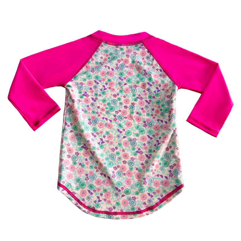 Bloemenontwerp kleur contrast stevige kleur baby zwempak top