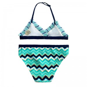 Halter print tweedelig zwempak voor kinderen