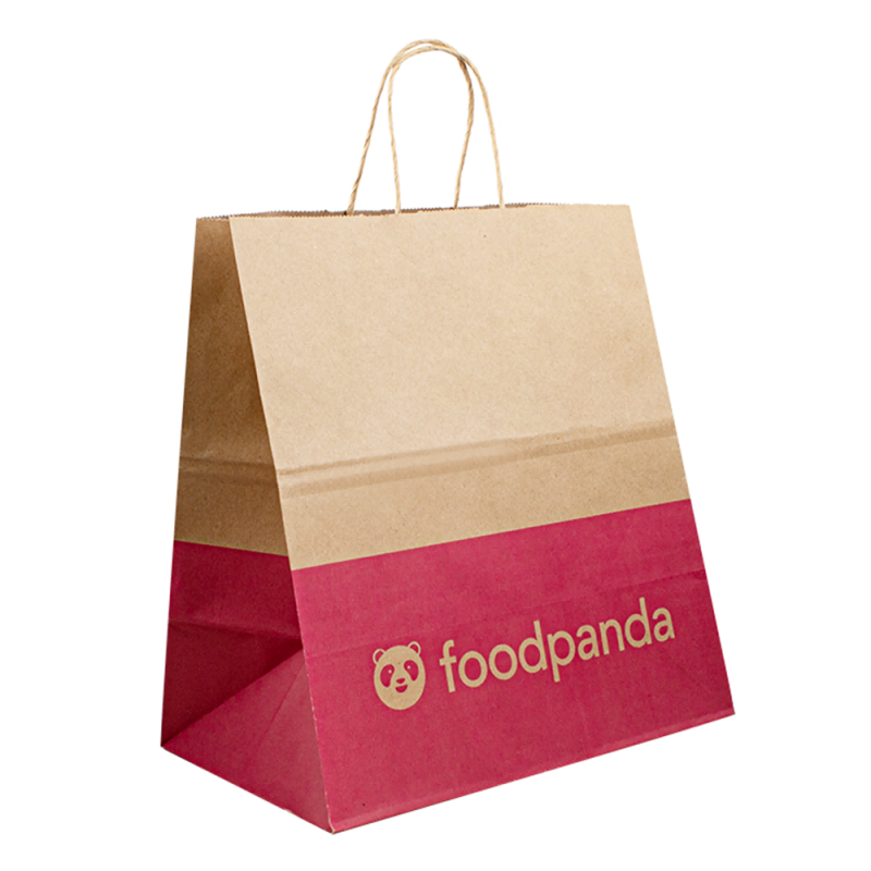Aangepaste voedselverpakkingszakken voor verpakkingspapiertas met logo, afleveringspapiervoedselzakken voor eten, bruin papier kraft tas op maat