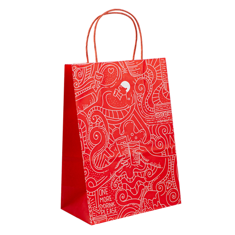 Groot formaat groothandelsprijs bruin kraft papieren zak met aangepaste print logo winkelpapiertas