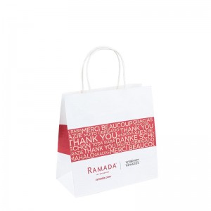 Factory Prijs Aangepaste recyclebare Kraft White Paper Bag met touwhendel met logo Accepteren Custom