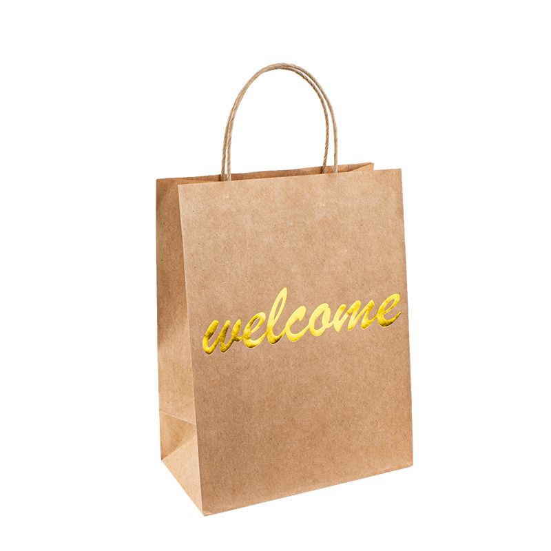 Groothandel aangepast Logo Printing Food Take Away Hand Kraft papieren zak Melk thee verpakking papieren zak