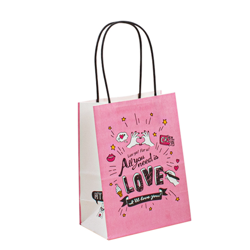 Handpapier zak papier kraft tas papieren tas cadeau met bolsa's aangepaste afdruk papieren zak